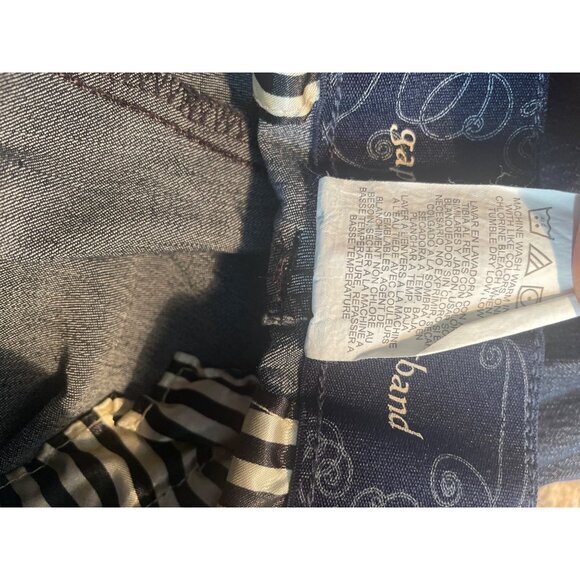 Waistband Denim Wide Leg Cropped Jeans Dark‎ Wash Womens 14 Short - Picture 11 of 15